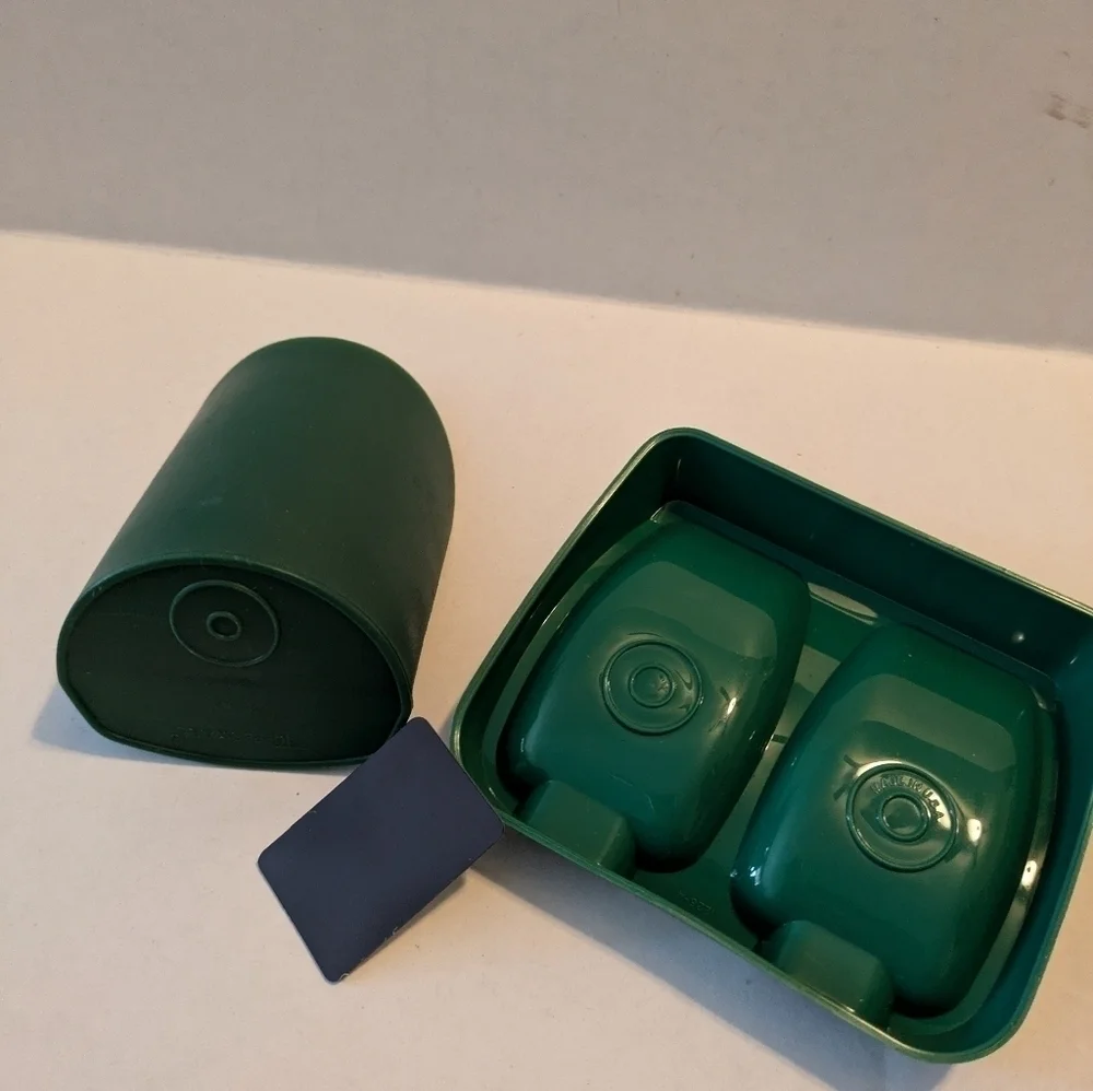 Tupperware Bundle with green scoop, magnet, and green spoon rest